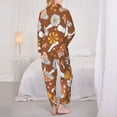 thumbnail image 5 of Kll Floral Hippie Mushrooms Print Women'S Long Sleeve Pajamas With Pants Sleepwear Loungewear 2 Set-X-Large, 5 of 9