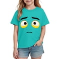 thumbnail image 3 of Hauts à Manches Courtes Mignons pour Femmes, T-Shirt Décontracté à Imprimé Couleur Unie, 1 Pce, 3 of 7