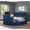 Blue, variant on Modern Wood Queen Bed with Crystal Tufted Headboard / Bring Elegance and Comfort to Bedroom