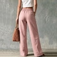 thumbnail image 4 of Hvogkswy Wide Leg Pants for Women, Button High Waist Casual Long Pants with Pockets Flowy Bohemian Vacation Cargo Pants, 4 of 6