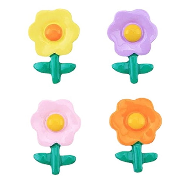 Juego de pinzas de aromaterapia para salida de aire de coche con flores de resina (cada una con 1 pastilla de fragancia)