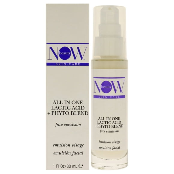 NOW Beauty Tratamiento todo en uno de ácido láctico más mezcla de fito – Emulsión facial antiarrugas, antienvejecimiento – Vegano 1 oz