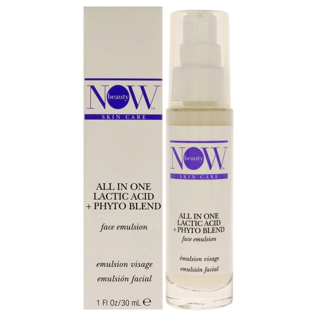 NOW Beauty Tratamiento todo en uno de ácido láctico más mezcla de fito – Emulsión facial antiarrugas, antienvejecimiento – Vegano 1 oz