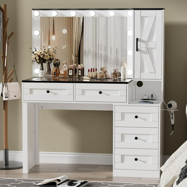 Bedroom vanity with sale storage