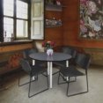 thumbnail image 2 of 48" Round Breakroom Table- Grey Top- Chrome Base & 4 Zeng Stack Chairs- Black, 2 of 8