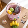 thumbnail image 6 of SLYNSHome Easter Basket Easter Bunny Baskets with Handle Pink Egg Buckets Gifts Tote Bags Woven Empty Hunt Basket, 6 of 7
