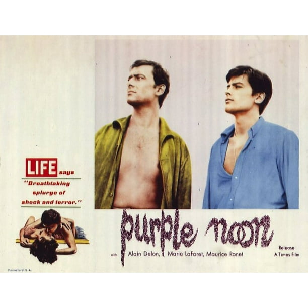 Purple Noon Movie Poster Style C 11 X 14 1964
