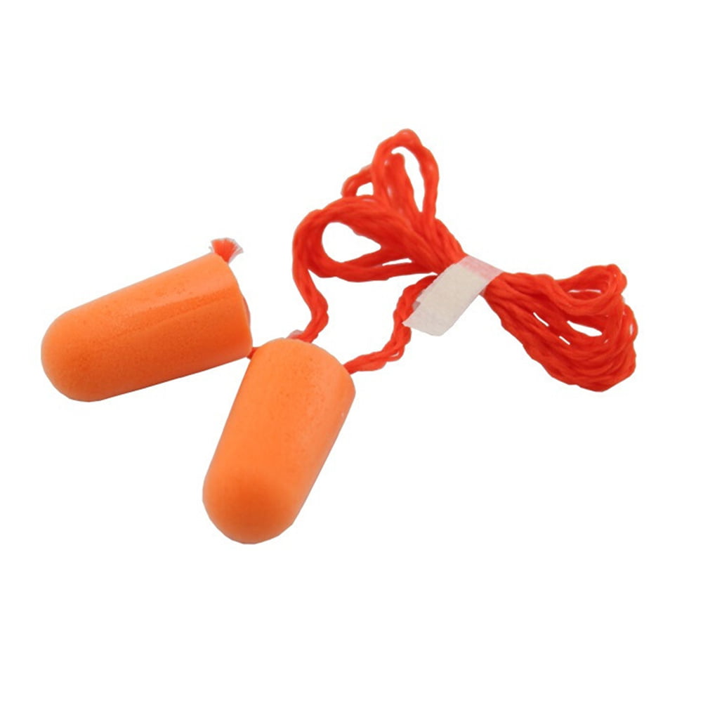 10 pcs Orange Soft Travel Sleep Hearing Protection Ear Plugs Earplugs with cord 
