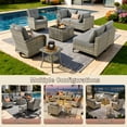 thumbnail image 5 of Vcatnet Outdoor Patio Furniture Sets 8 Pieces Sectional Sofa Wicker Conversation Set with Swivel Glider Chairs and Solar Powered Coffee Table for Porch, Deck, Dark Gray, 5 of 11