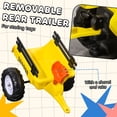 thumbnail image 4 of Aosom Ride-On Excavator Tractor with Trailer, Shovel & Rake - Yellow Metal Frame, 52" L, 77 lb Capacity - Outdoor Play Vehicle, 4 of 7