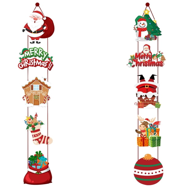 Banderín Navideño Para Colgar En La Puerta Decoración Para El Hogar Cortina Festiva Para La Puerta Con Cuerdas