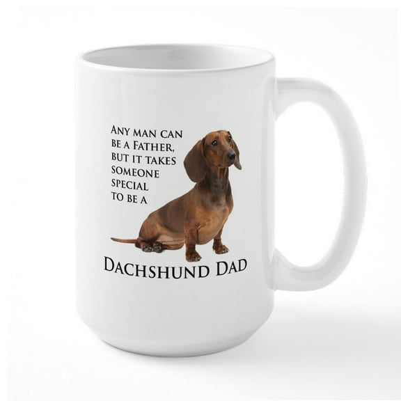 CafePress - Dachshund Dad Large Mug - 15 oz Ceramic Large White Novelty Mug