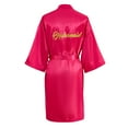 thumbnail image 5 of Womens Robes Wedding Party Team Bride Robe Letters Kimono Satin Pyjamas Bridesmaid Bathrobe Sleepwear, 5 of 7