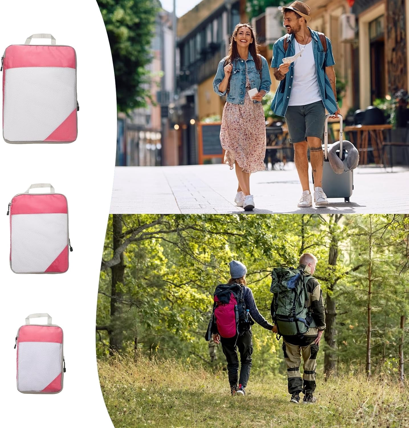XiHAMA 3pcs Compression Packing Cube for Suitcases Lightweight Luggage Organizers Bag Travel Essentials Compression Bags for Carry on Suitcases