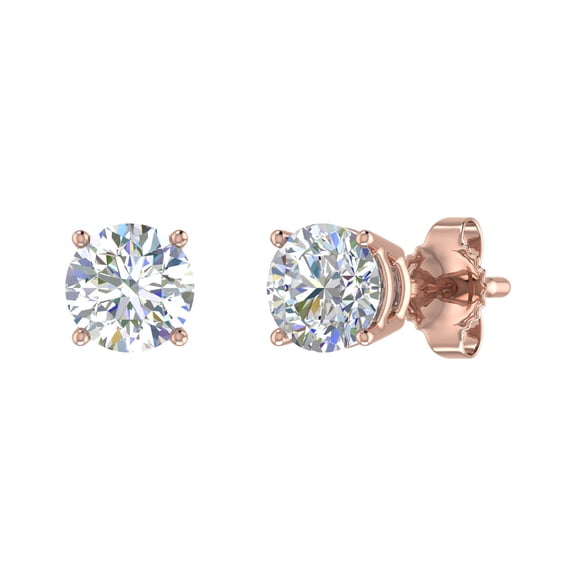 1 Carat 4-Prong Set Diamond Stud Earrings in 14K Rose Gold