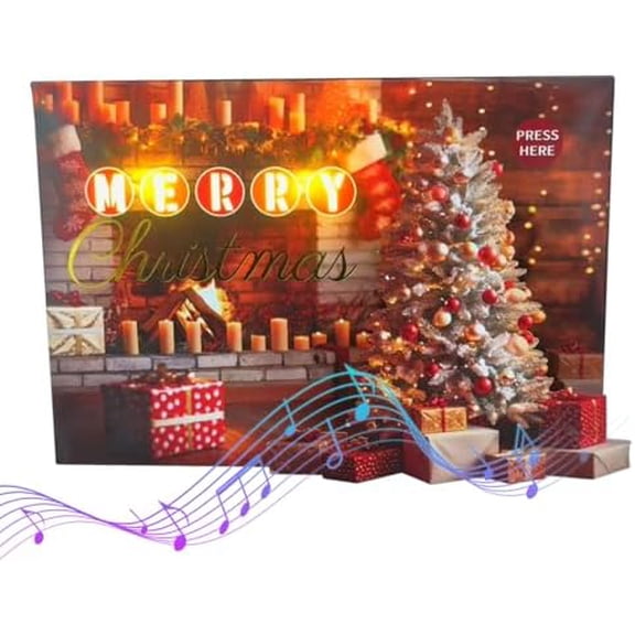 Christmas Cards, Light and Musical Merry Christmas Card, with Envelope