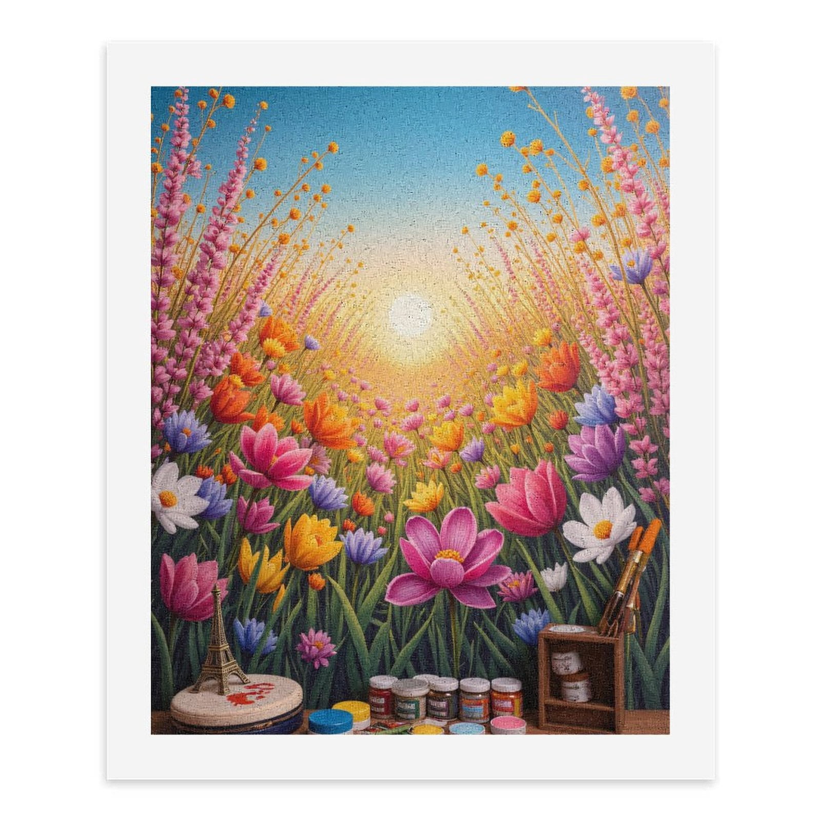 Paint By Numbers Kit for Adults Beginner - Sunset Field Art Supplies DIY Canvas Painting Kits for Adults, Frameless Paint By Number for Adults for Home Wall Decor 16x20 Inch