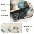 thumbnail image 6 of Round Area Rugs Collection 4 Ft, Teal Tulip Butterfly Non-Slip Residential Carpet, Turquoise Floral Farmhouse Beige Indoor Crawling Mats Runner Rugs for Living Room/Dining Room/Bedroom, 6 of 9
