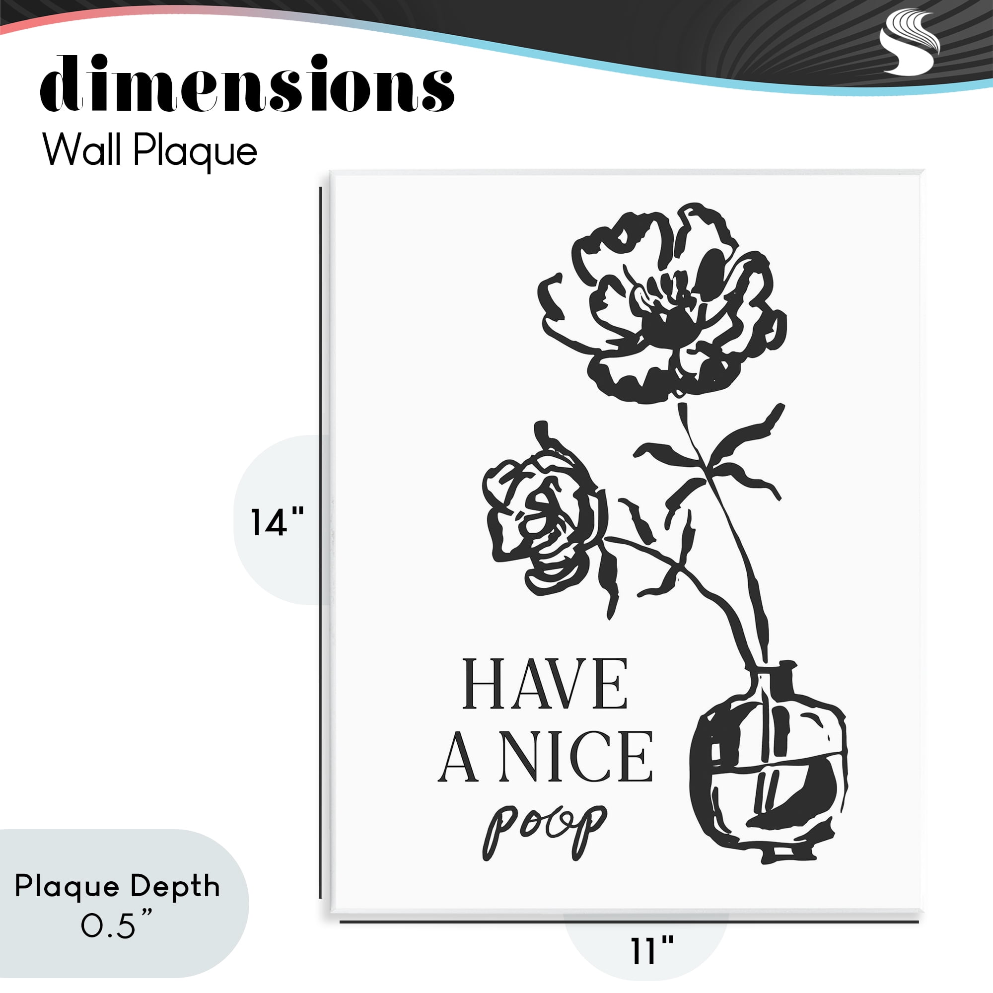 Stupell Industries Have A Nice Poop Wall Plaque Art, design by Lettered and Lined