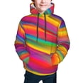 thumbnail image 5 of Kll Unisex Kids Boys Girls Hooded Pocket Pullover Hoodies-Lines Multicolored Rainbow, 5 of 9