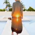 thumbnail image 2 of Sunset - Shark Bay - Australia Long Sleeved Shirt Dress purple dress evening dress evening woman, 2 of 6
