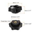 thumbnail image 2 of 12 Pieces Star Knobs 1/4-20 Thread 38mm 6-Point Head Brass Insert Through Hole Threaded Hand Knob Black, 2 of 6