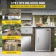 thumbnail image 2 of 14x20 Inch Vertical Stainless Steel BBQ Access Door - Ideal for Outdoor Kitchen, BBQ Island, and Grill Station, 2 of 11