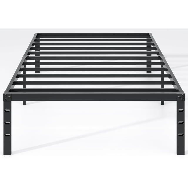 New Jeto Marco de cama de metal con espacio de almacenamiento debajo de la cama, plataforma sencilla y atmosférica, resistente y duradero, tamaño individual, adecuado para rec&am