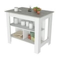 thumbnail image 2 of HQZX Kitchen Island Dozza, Three Shelves, 35.4" H x 27.5" L,White / Ibiza Marble Finish, 2 of 5