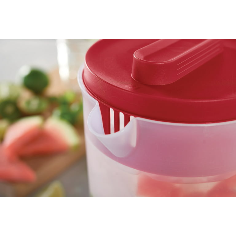 GoodCook 1-Gallon Plastic Airtight Pitcher with Vacuum Seal Lid 1 Gallon Red