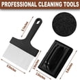 thumbnail image 2 of Kit de limpieza de plancha premium de 5 piezas, práctico raspador de alimentos de acero inoxidable combinado con 4 estropajos abrasivos antigrasa, el mejor juego de herramientas de limpieza para uso, 2 of 7