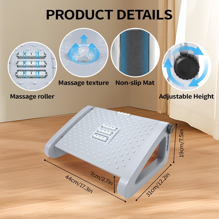 YUWENUS Adjustable Foot Rest with Massage Rollers photo 4