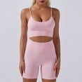 thumbnail image 6 of SOOMLON Women's Bras Sports Yoga Bra Shorts Sports Bra Fitness Yoga Clothes Set Sports Bra Cute Bras Pink M, 6 of 7