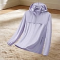 thumbnail image 5 of Daiosportswear Women's Upf 50+ Lightweight Full-Zip Hooded Sun Protection Jacket with Breathable Vents and Elastic Cuffs Purple XL, 5 of 6