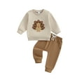 thumbnail image 2 of Jaweiwi Baby Toddler Boy Thanksgiving Outfits 6 12 18 24 Months 2T 3T Long Sleeve Tuekey Graphic Sweatshirt + Pants Set Clothes, 2 of 9