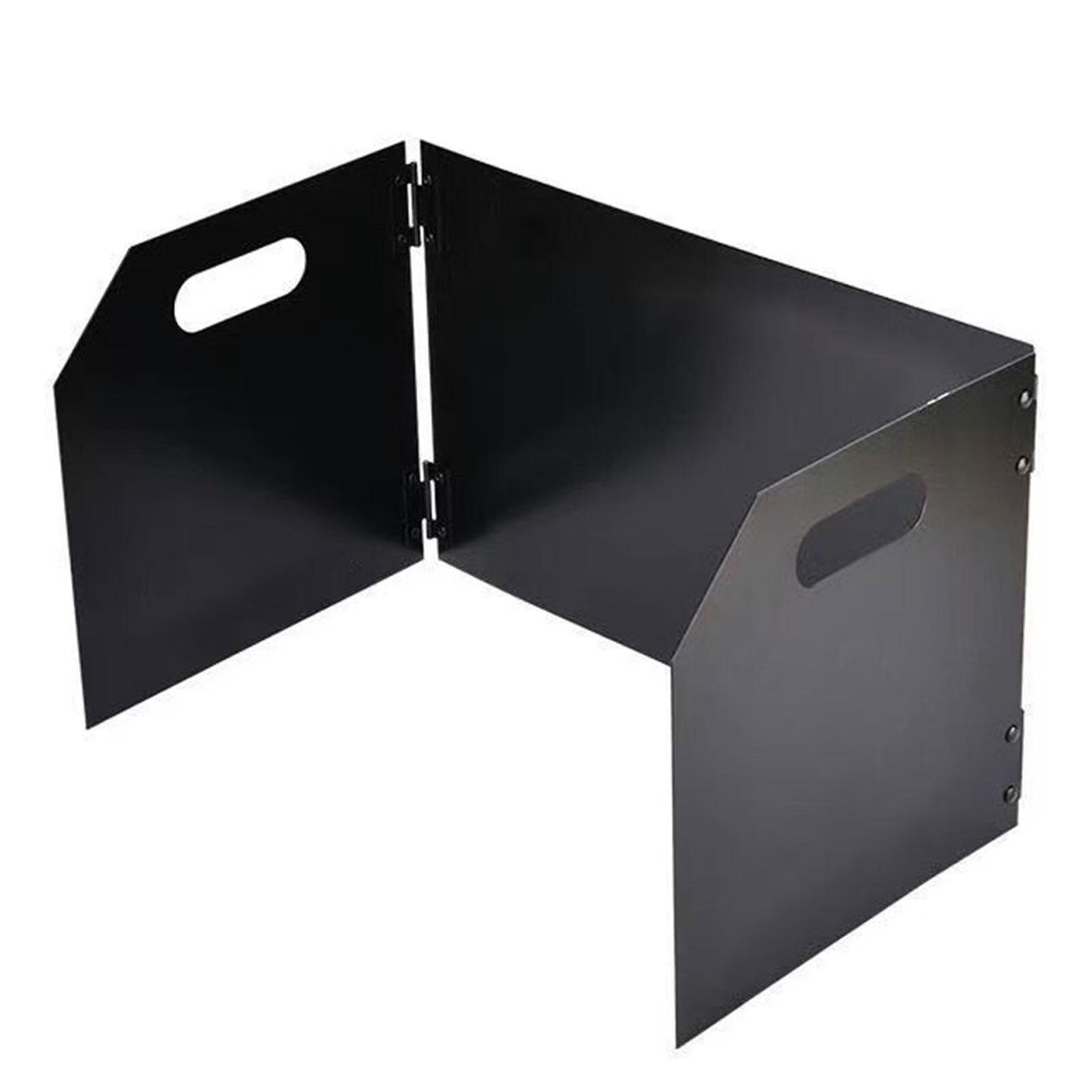 Camp Stove Windscreen 3 Plates Stove Windshield, Folding Iron Camping