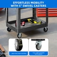 thumbnail image 4 of DEXTRUS Chariot Utilitaire Robuste à Roulettes avec Roues Verrouillables, Chariot de Service en Plastique HDPE à 2 Tablettes, Capacité de 550 Lb, 45 Pouces x 25 Pouces x 34 Pouces, pour Garage, Cuisine et Atelier, Gris, 4 of 11