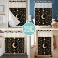 thumbnail image 5 of No Hook Shower Curtain with Snap in Liner, Gold Yellow Moon Star Waterproof Bath Curtain Double Layers with See Through Top Window, Starry Night Polka Dot on Black Hotel Shower Curtains 48x72in, 5 of 9
