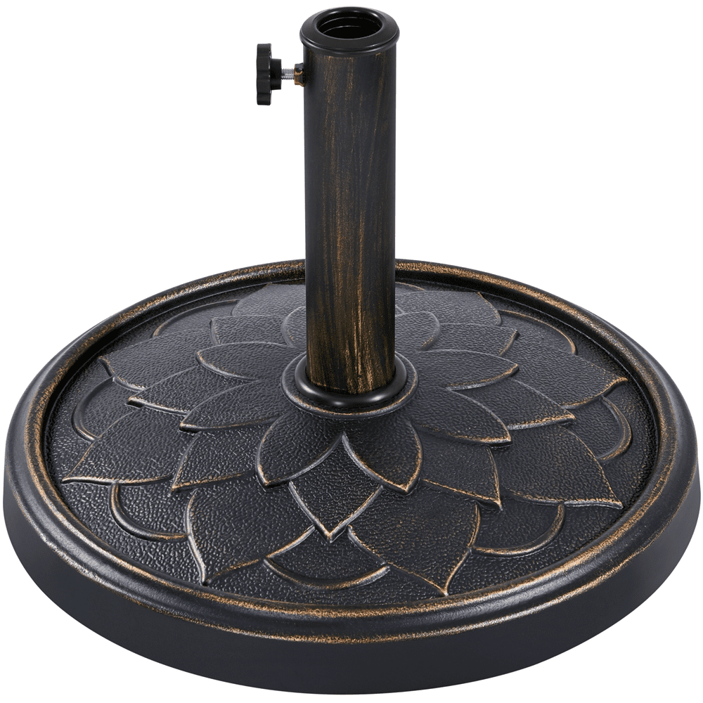 Renwick 18" Umbrella Base Stand with Flower Petal Pattern, Bronze