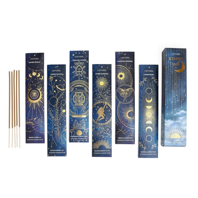 Juego de 6 varillas de incienso Carnatia Starry Spell, 120 varillas