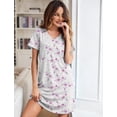 thumbnail image 2 of Avidlove Cotton Nightgowns for Women Short Sleeve Sleep Shirts Soft Nightdress Sleepwear, 2 of 6