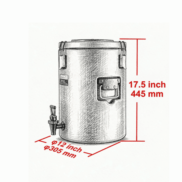 4.5 Gallon Stainless Steel Insulated Beverage Dispenser, Thermal Hot & Cold Drink Server with Spigot Handle, Food-grade, for Restaurant & Drink Shop