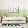 thumbnail image 7 of EBQOSK Modern Design Platform Bed Frame with 2 Drawers Beige, 7 of 7