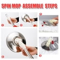thumbnail image 7 of Mop and Bucket Set, Mops and Buckets for Floors, 360 Spin Mop and Bucket System, Dust Mop and Bucket with Wringer Set for Floor Cleaning System, 3 Mop Replacement Heads, Black & Red(One Set), 7 of 7