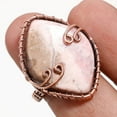 thumbnail image 2 of Rhodochrosite Gemstone Wire Wrapped Handcrafted Copper Jewelry Ring 7.50" SA 386, 2 of 2