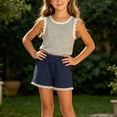 thumbnail image 4 of LvhaoGJOB Little Kids Girls Tank Top and Shorts Outfit Set - Elastic Waist, 4 of 6