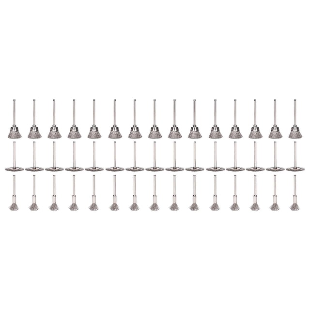 Ensemble de 45 brosses métalliques en acier poli, argentées, pour le nettoyage et le meulage