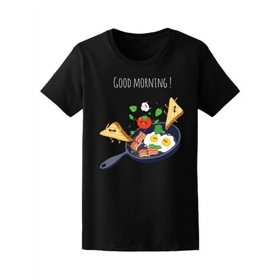 Fried Eggs With Bacon On Pan Tee Women's -Image by Shutterstock