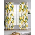 thumbnail image 2 of Lemons Sheer Curtains 63 Inch Length 2 Panels Set for Living Room/Bedroom, Summer Botanical Yellow Fruit Leaves Flowers Kitchen Curtains Grommet Semi-Sheer Curtains Drapes Window Treatments 42"x63"x2, 2 of 7
