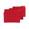 Smead 14936 Colored Pressboard Fastener Folders, Letter, 1/3 Cut, Bright Red, 25/Box